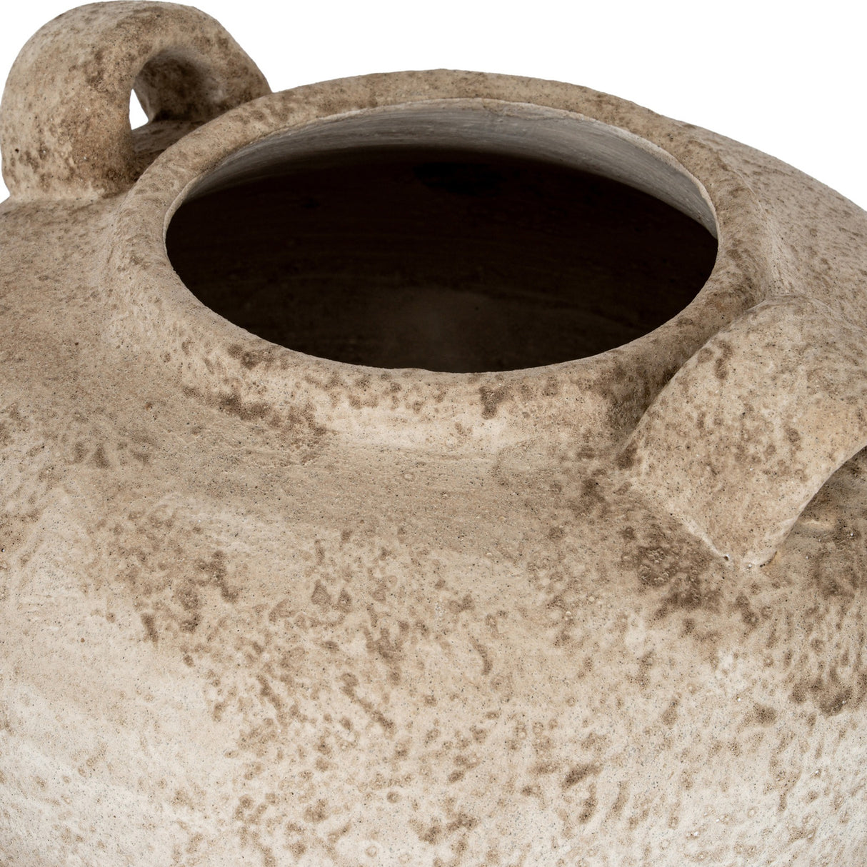 Medium Ceramic Urn Vase with Handles – Brown