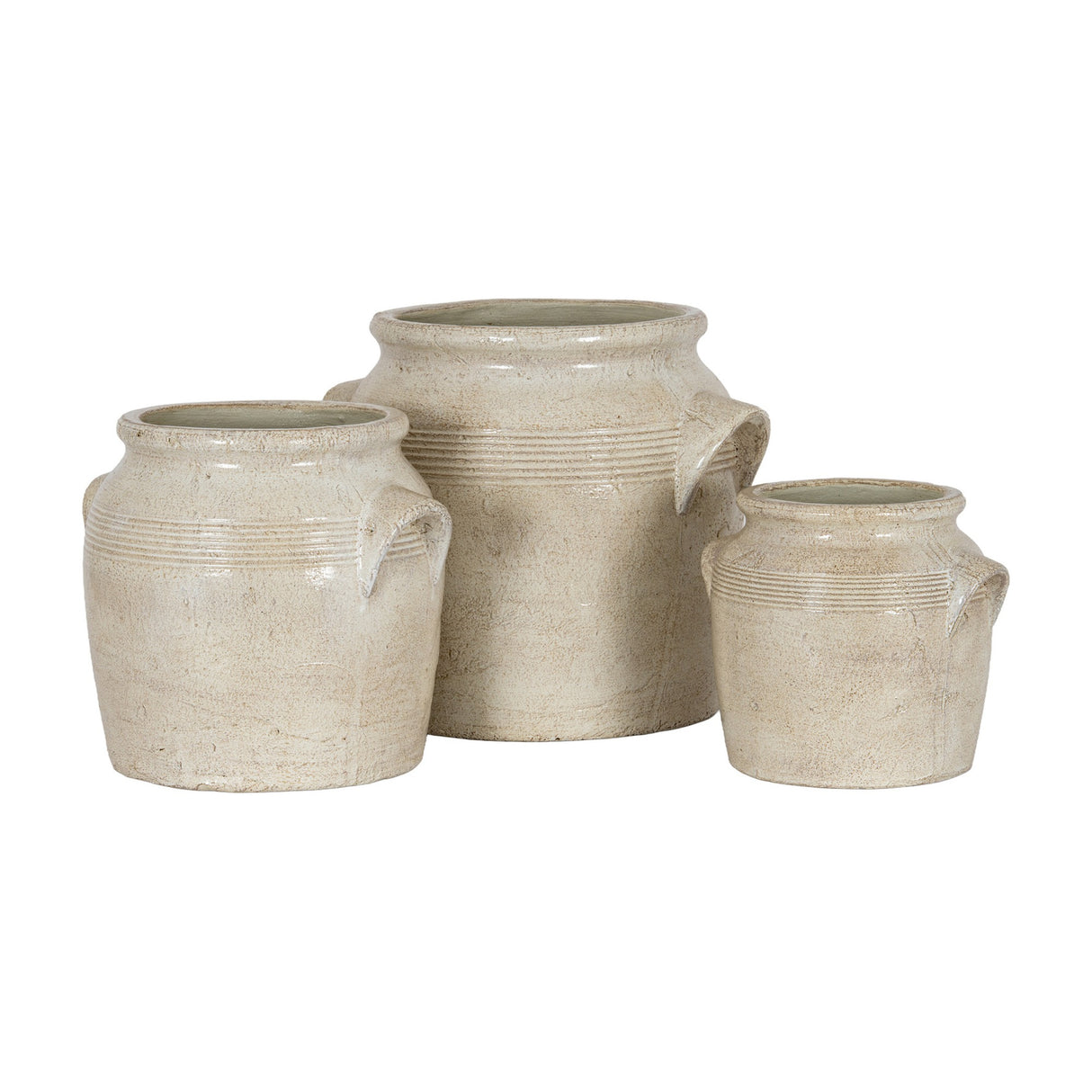 Large Ceramic Pot With Handles – White