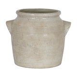 Small Ceramic Pot With Side Handles – White