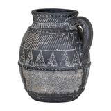 Etched Tall Ceramic Jug – Black