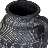 Etched Tall Ceramic Jug – Black