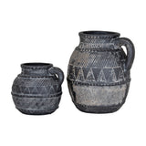 Etched Tall Ceramic Jug – Black