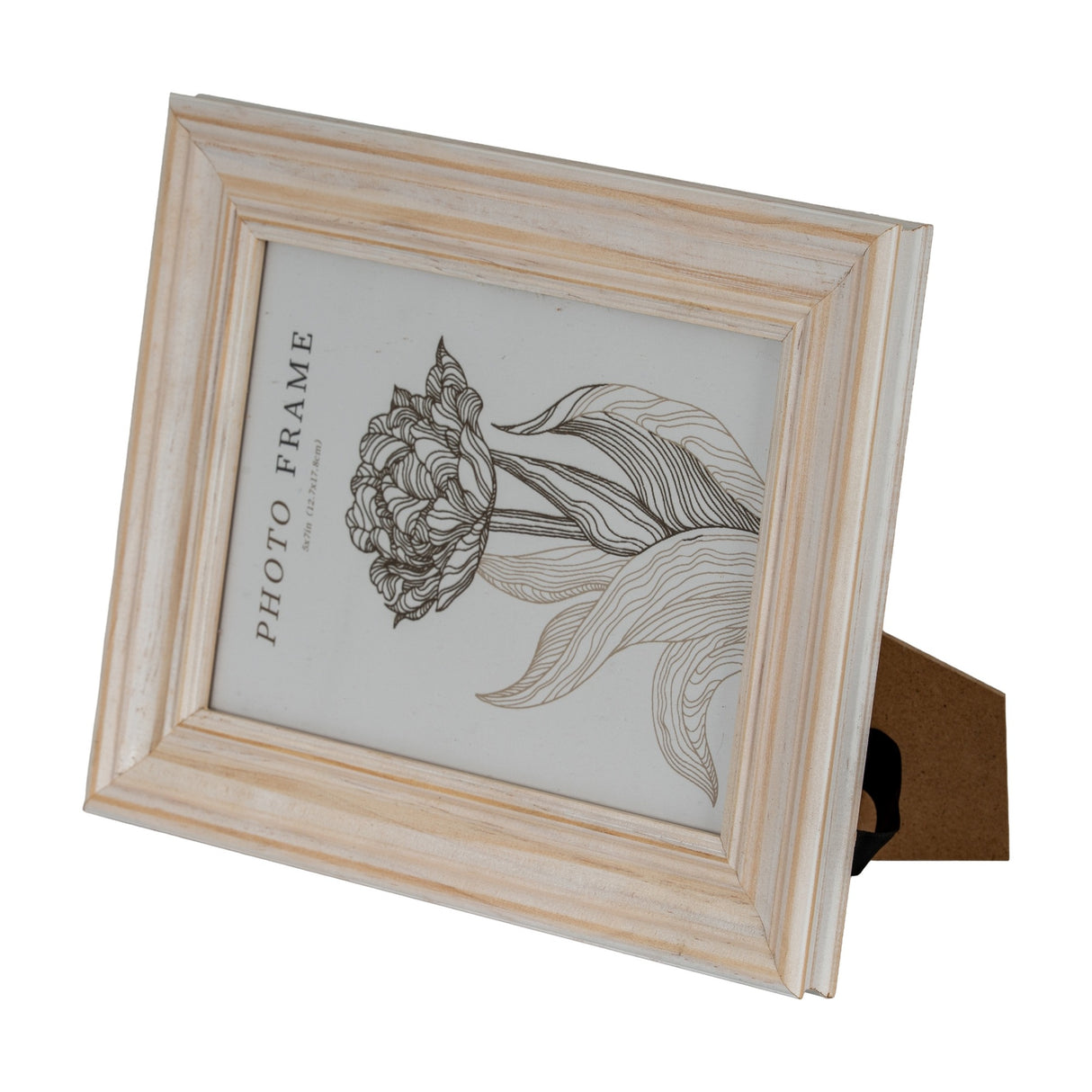 Hill Interiors wooden 5x7 photo frame in white with a smooth painted finish and slim moulded profile, shown angled on a plain white background.