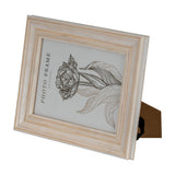 Hill Interiors wooden 5x7 photo frame in white with a smooth painted finish and slim moulded profile, shown angled on a plain white background.