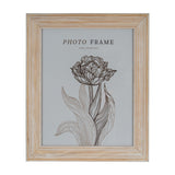 Hill Interiors 8x10 wooden photo frame with a pale white-washed profiled edge, displaying a floral line drawing insert, on a plain background.