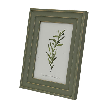 Hill Interiors wooden 4x6 photo frame in soft grey with a clean moulded profile, shown at an angle against a white background.