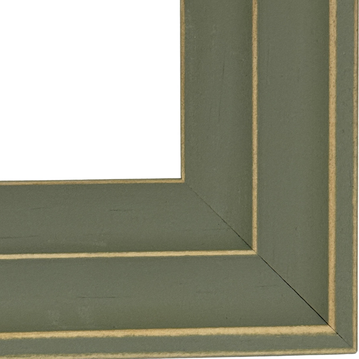 Close-up corner detail of the Hill Interiors Wooden Photo Frame 8x10 in grey, showing the wood moulding with soft distressed edges and clean mitred joint.