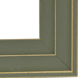 Close-up corner detail of the Hill Interiors Wooden Photo Frame 8x10 in grey, showing the wood moulding with soft distressed edges and clean mitred joint.