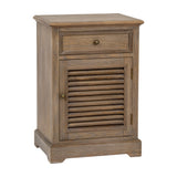 Wooden Louvred One-Door Chest – Brown