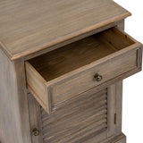 Wooden Louvred One-Door Chest – Brown