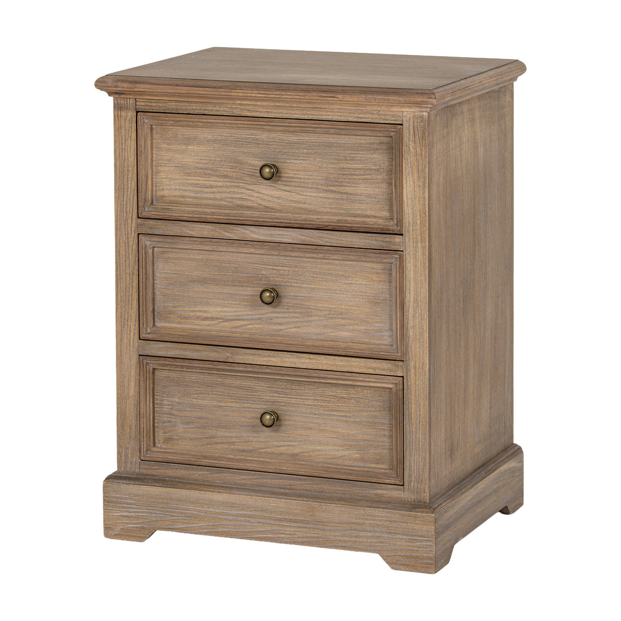 Wooden Three-Drawer Chest – Brown
