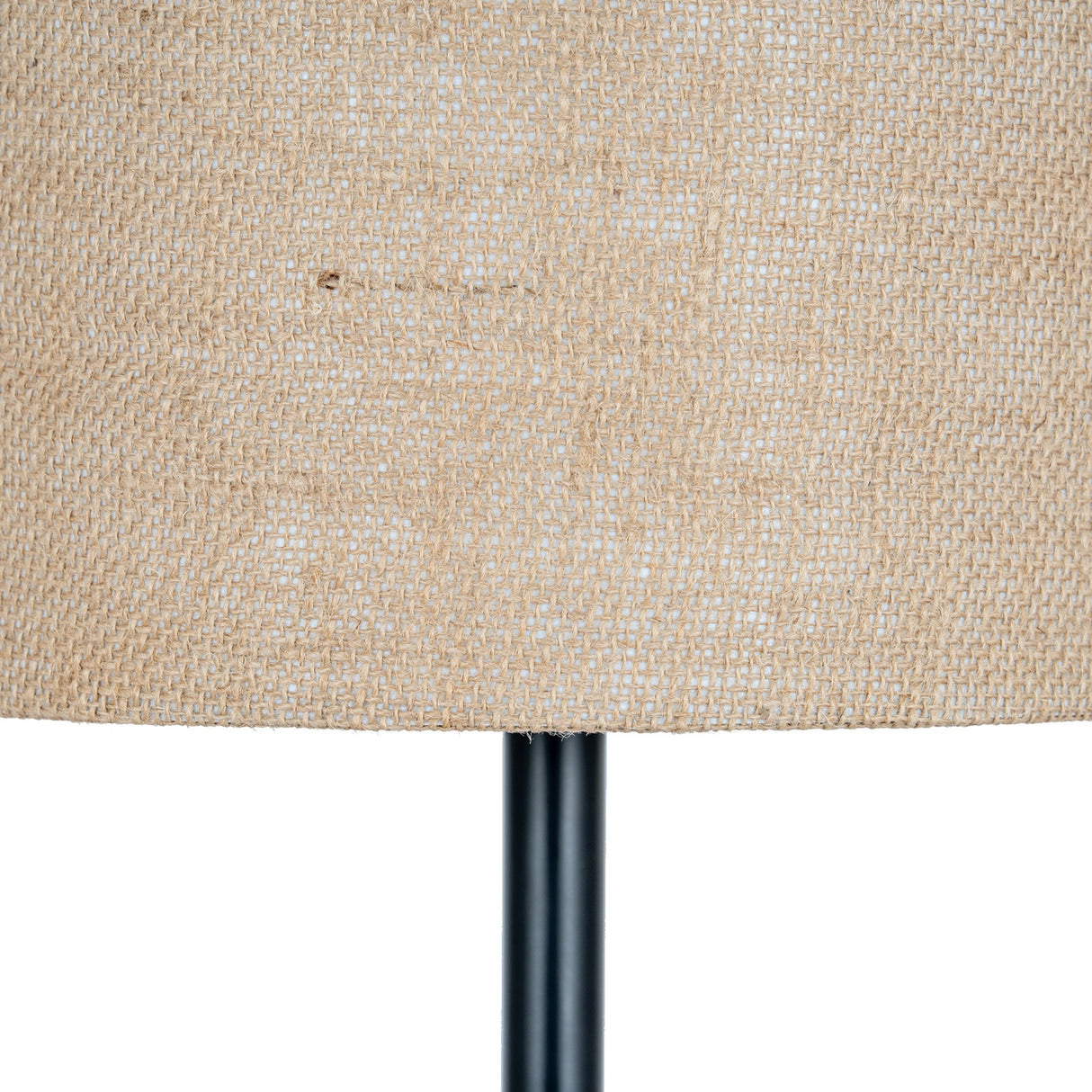Black Cannon Table Lamp with Hessian Shade – Black