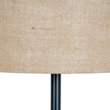 Black Cannon Table Lamp with Hessian Shade – Black