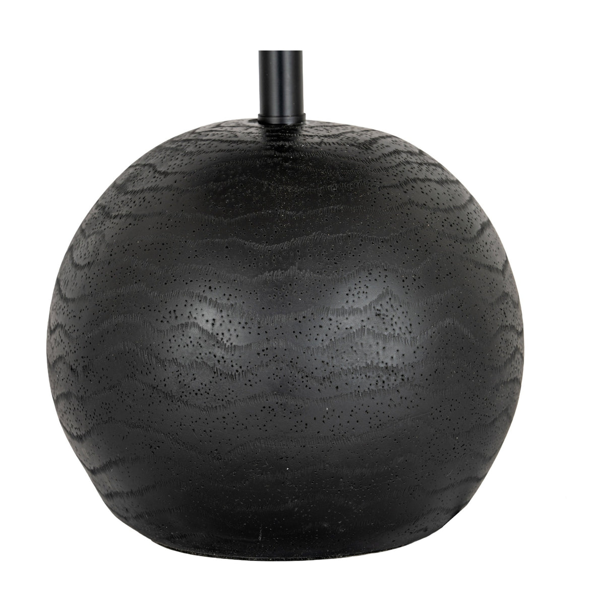 Black Cannon Table Lamp with Hessian Shade – Black