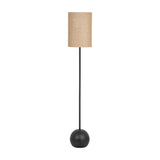 Black Cannon Floor Lamp with Hessian Shade – Black