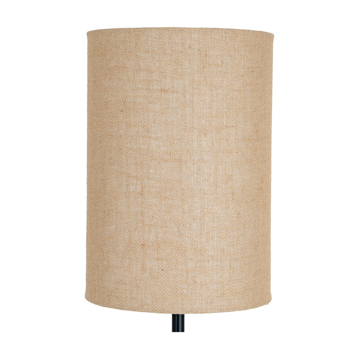 Black Cannon Floor Lamp with Hessian Shade – Black
