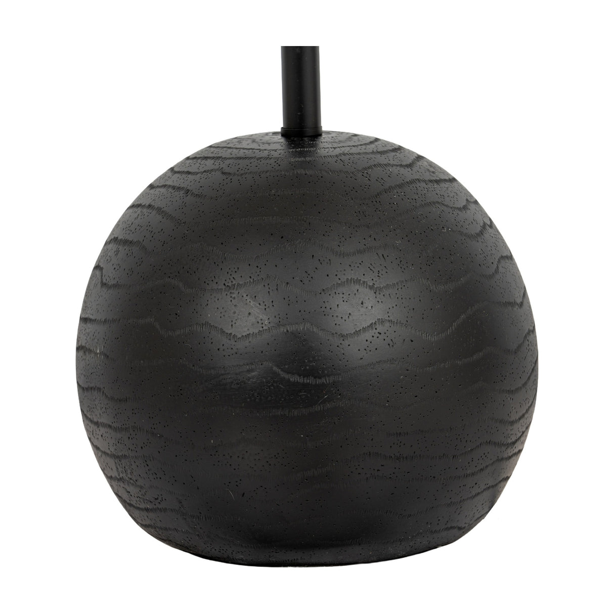Black Cannon Floor Lamp with Hessian Shade – Black