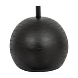 Black Cannon Floor Lamp with Hessian Shade – Black