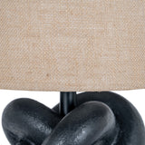 Black Knot Table Lamp with Hessian Shade – Black