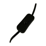 Close-up of the black inline rocker switch on the cord of the Hill Interiors Squat Table Lamp, shown against a plain white background.