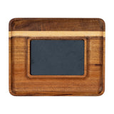 Acacia Serving Tray with Slate – Brown