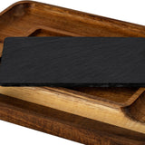 Acacia Serving Tray with Slate – Brown