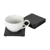 Set of Four Square Slate Coasters – Black