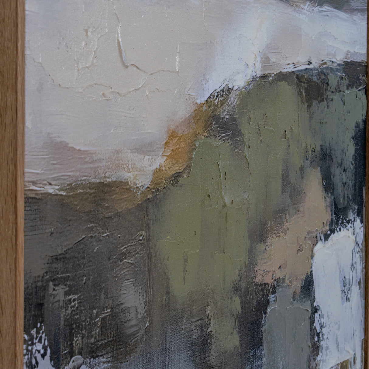 Hillside View Hand Painted Canvas in Wooden Frame – Multicoloured