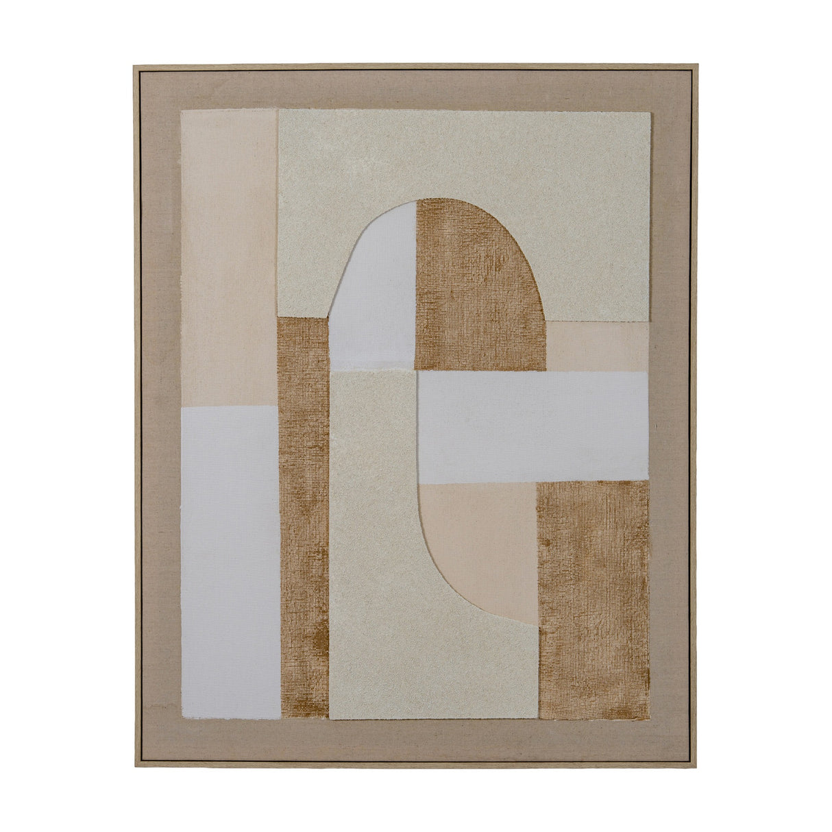 Linen Textured Canvas in Wooden Frame – Beige