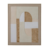 Linen Textured Canvas in Wooden Frame – Beige