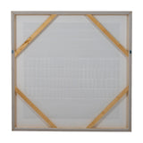 Textured Line Canvas in Wooden Frame – Brown