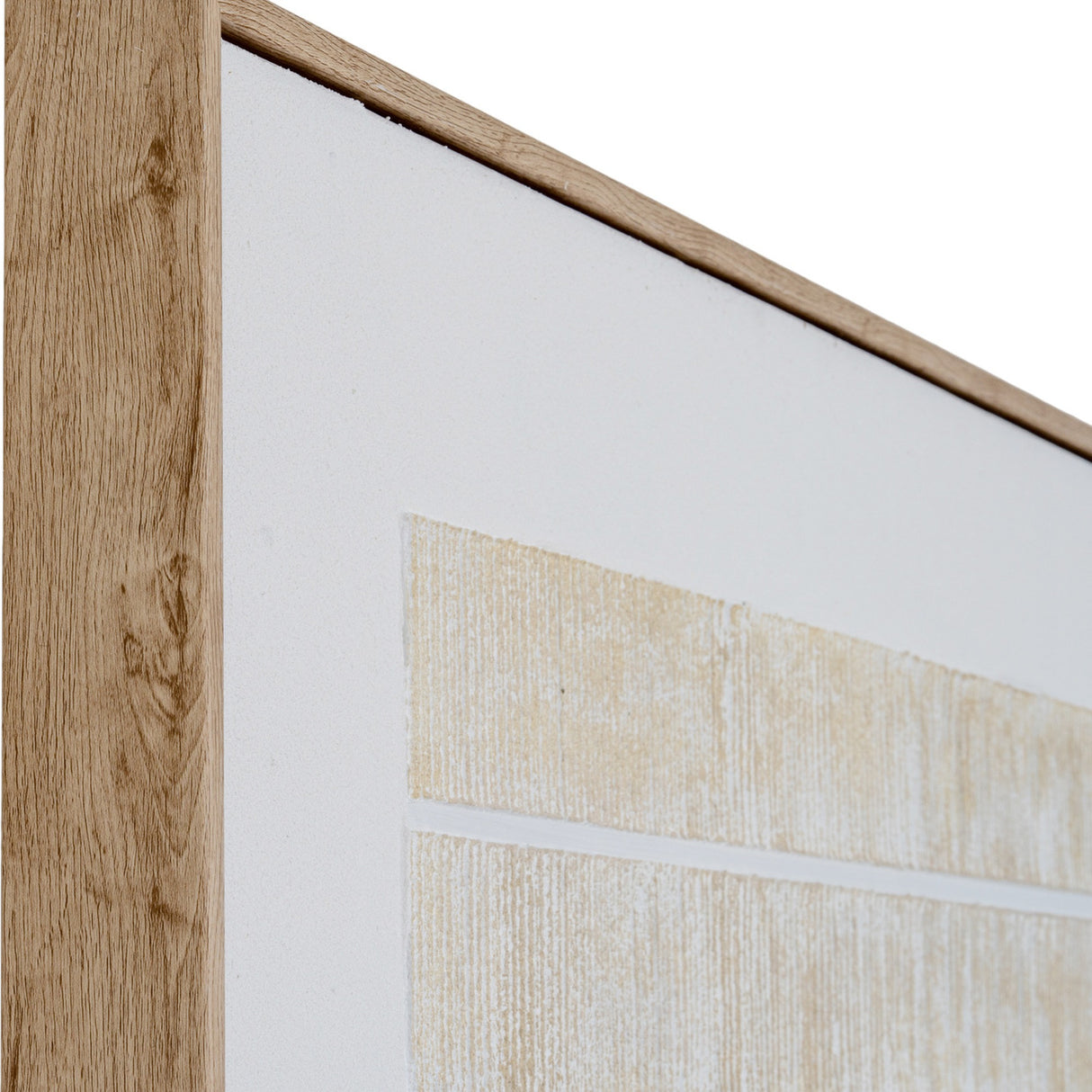 Textured Line Canvas in Wooden Frame – Brown