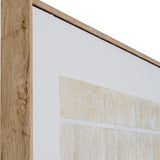 Textured Line Canvas in Wooden Frame – Brown