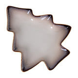 Hill Interiors Medium Ceramic Tree Dish in Christmas tree shape with glazed cream centre and dark speckled brown edges, shown on a plain white background.