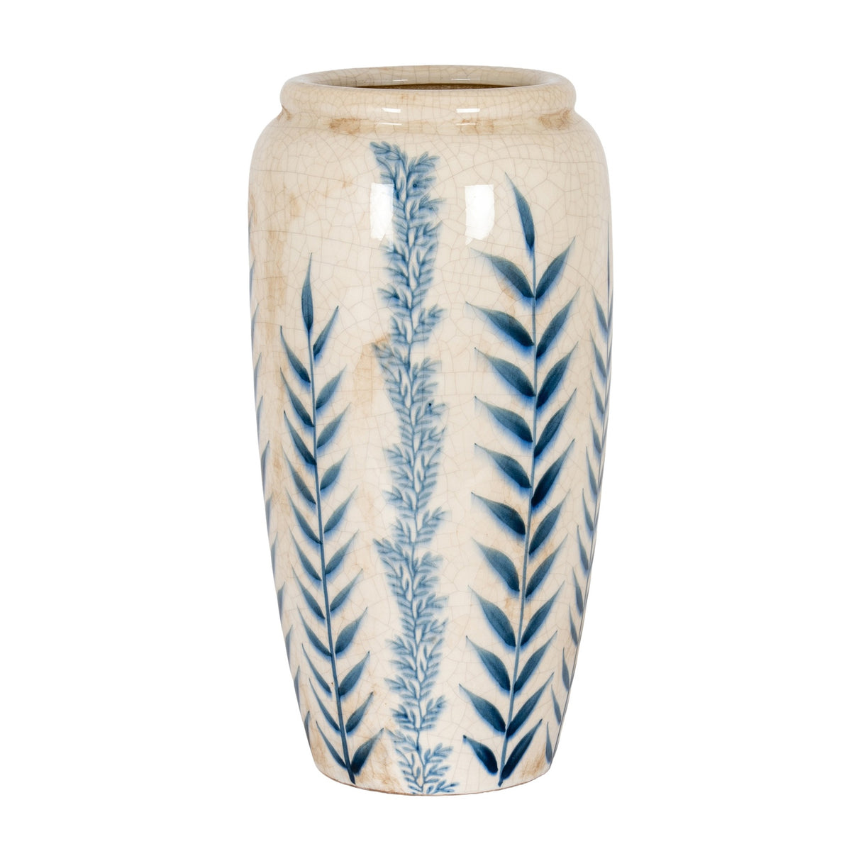 Large Tall Ceramic Olpe Vase – White