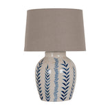 Floral Ceramic Table Lamp – White