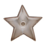 Hill Interiors large ceramic star candle holder in white glaze with a central pillar candle well, shown on a plain white background.