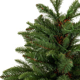 Close-up of the green plastic fir branches on the Hill Interiors Pre-Lit LED Fir Tree, showing layered needles against a plain white background.