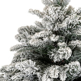 Snowy Norway Fir Pre-Lit LED 300L Tree in Rattan Pot – White