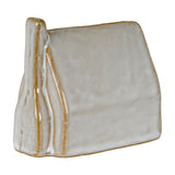 Hill Interiors Ceramic Barn with LED Light in white glaze, small pitched-roof ornament shown from the side against a plain white background.