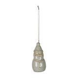 Hill Interiors ceramic Santa tree decoration in soft white glaze, small rounded figure with pointed hat and string hanger, shown on a plain background.