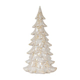 Hill Interiors Ceramic Medium Tree With Bows in white, a stylised Christmas tree with moulded bow and berry detailing, shown against a plain background.