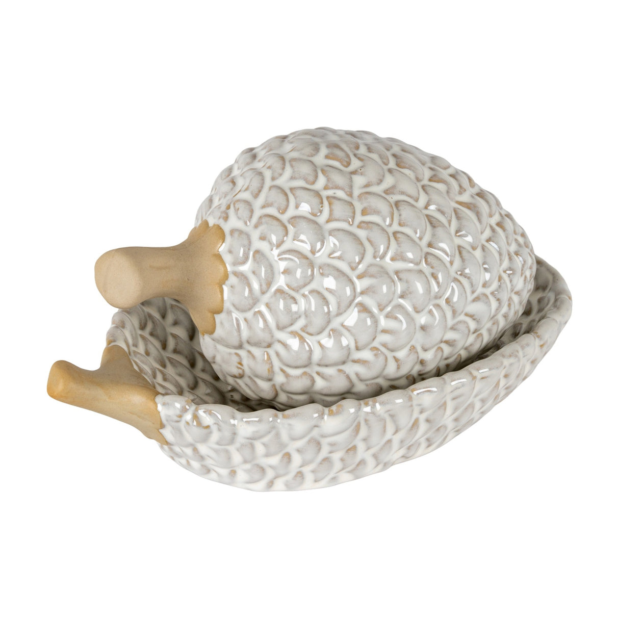 Ceramic Pinecone Medium Dish – White