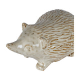Hill Interiors ceramic small hedgehog ornament in white with textured spine detailing and a soft glazed finish, shown against a plain white background.