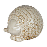 Hill Interiors Ceramic Round Hedgehog Ornament in white with sculpted spines and a soft glazed finish, shown on a plain white background.