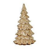Hill Interiors large ceramic Christmas tree ornament in glossy brown glaze, sculpted with tiered conifer branches, shown against a plain white background.