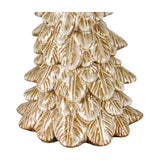 Close-up of the lower tiers of Hill Interiors Large Ceramic Tree Ornament in brown, showing layered branches with a glossy glazed finish.