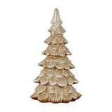 Hill Interiors Ceramic Tree with Root Base Medium in glossy brown, a tiered sculptural Christmas tree decoration on a plain white background.