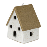 Ceramic Large Town Cottage With LED Lights – White