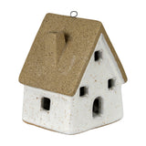 Ceramic Large Town Cottage With LED Lights – White
